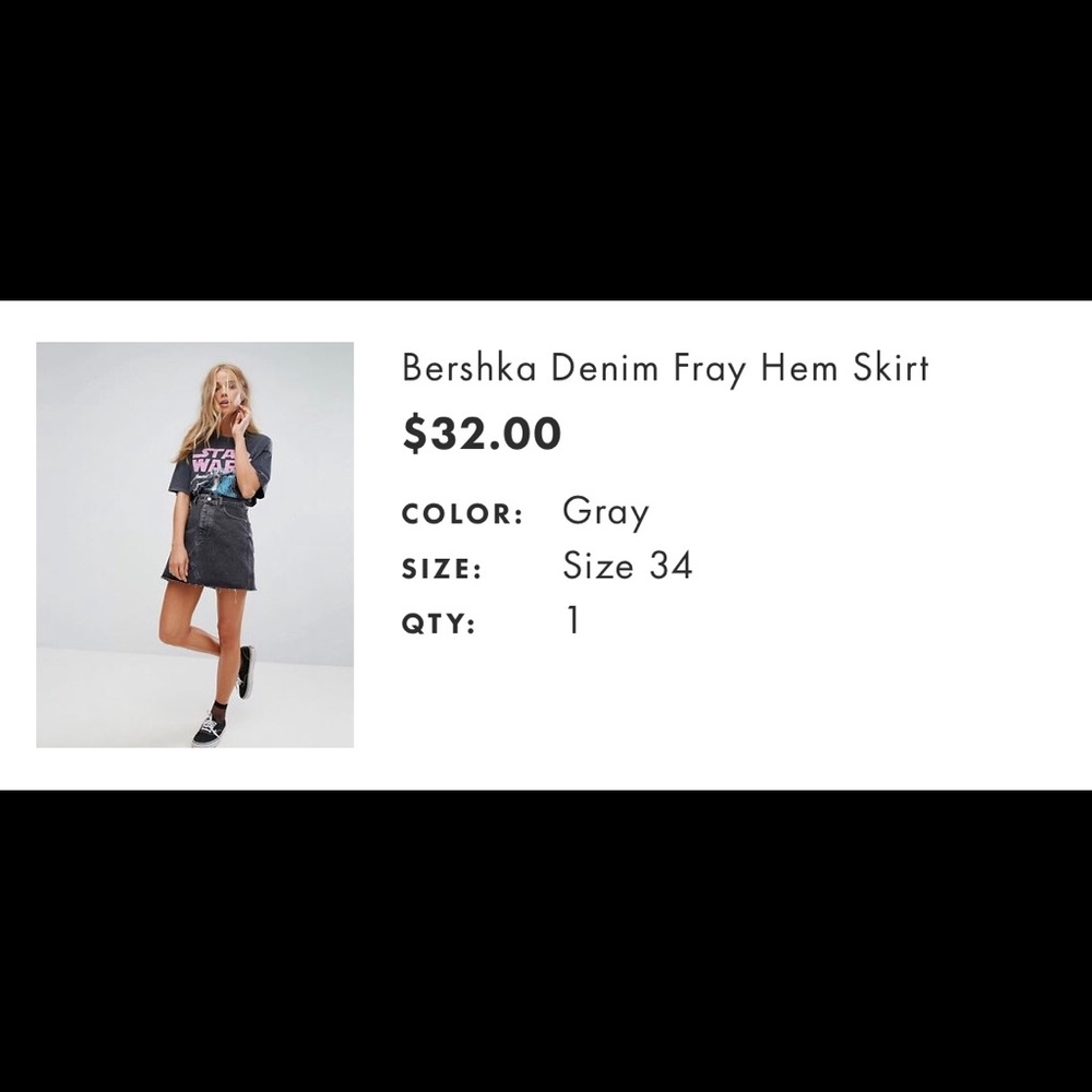 Black Denim Mini Skirt - Picture 4 of 4
